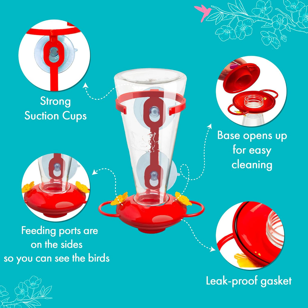 Window Hummingbird Feeders for Outdoors with Strong Suction Cups V53843