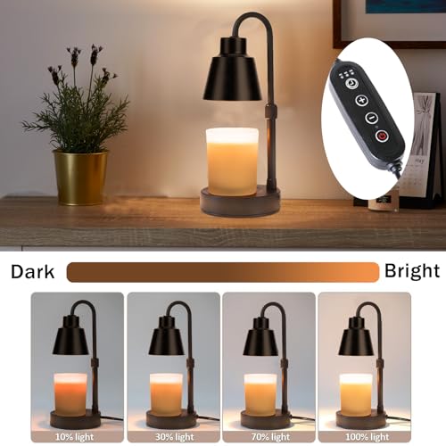Black Adjustable Candle Warmer Lamp with Timer Dimmer O916765