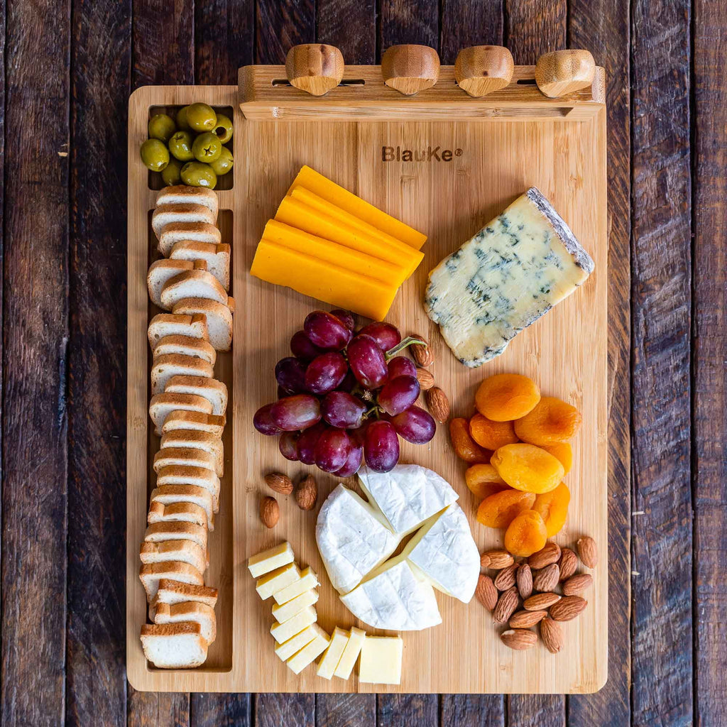 BlauKe® Bamboo Cheese Board and Knife Set 14x11 inch M157312
