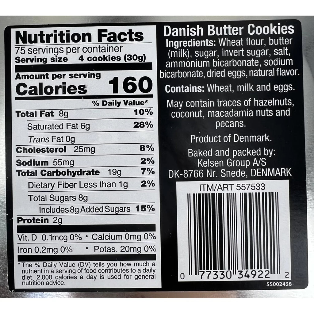 Kelsen Danish Butter Cookies in Decorative Holiday Tin, 80 Ounce E2571