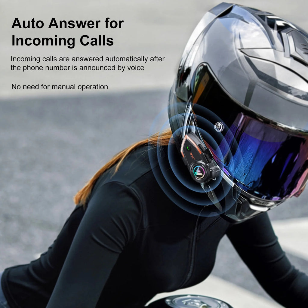 QINLIFE Wireless Headset Helmet Intercom IP67 for ATV Dirt Bike H6476