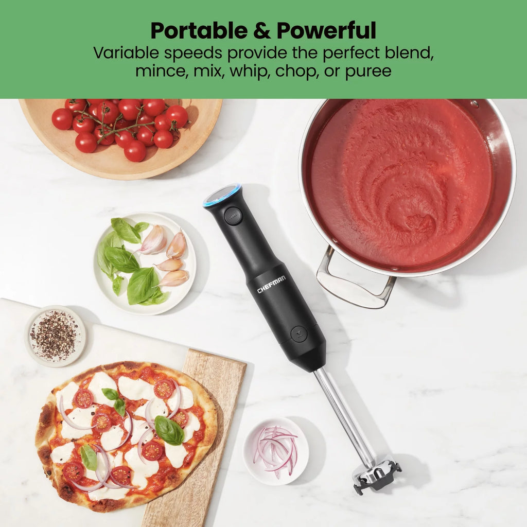 Chefman Cordless Handheld Immersion Blender, Variable Speed, Black G431