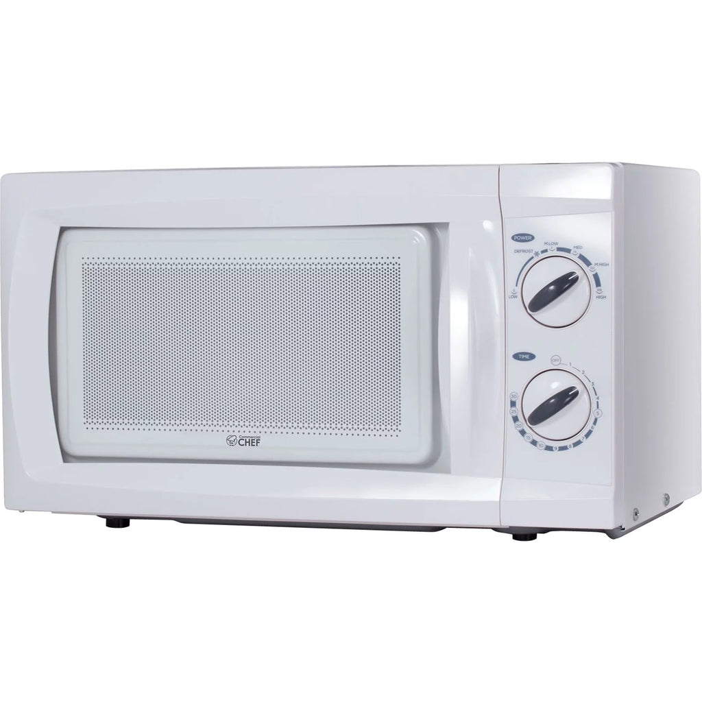 Commercial Chef CHM660W 0.6 cu. ft. Microwave Oven, 600W Countertop Rotary, White