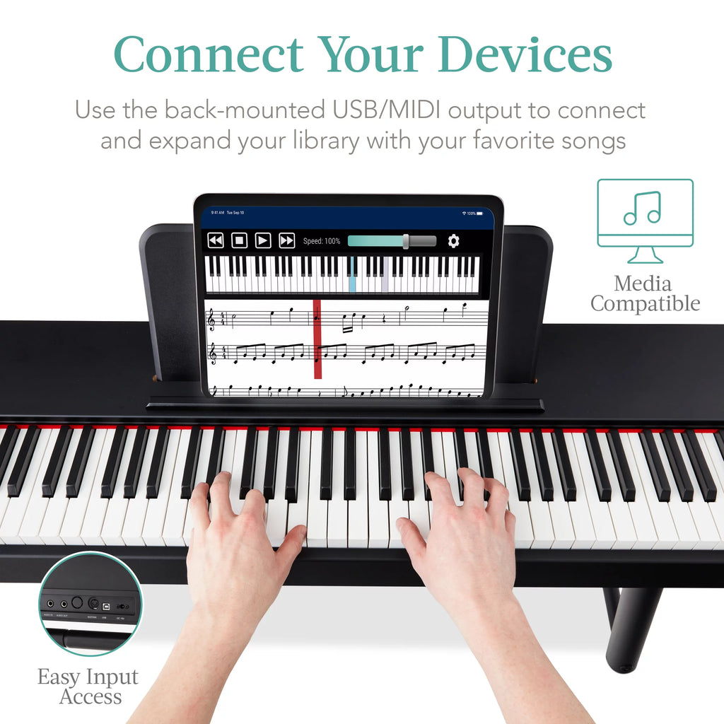 Best Choice Products 88-Key Weighted Digital Piano Set with Stand, Pedals, Stool, Cover N520745