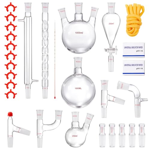 VEVOR 24/40 Chemistry Glassware Kit 29PCS 250 1000ml Y24853