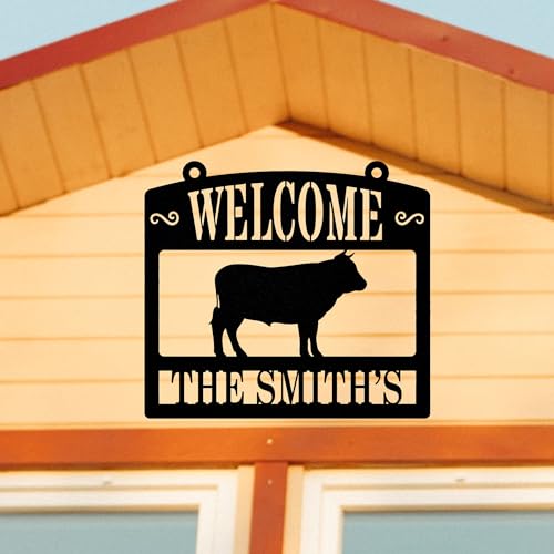 Customizable Bull Metal Signs for Farmhouse Decor N5721
