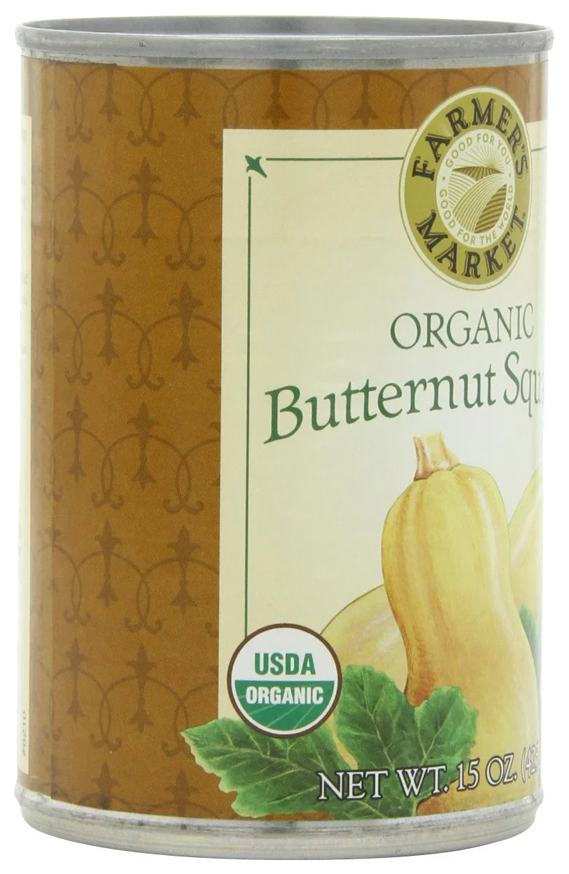 Farmer's Market Foods Organic Butternut Squash, 15 oz Cans (Pack of 12) K4574