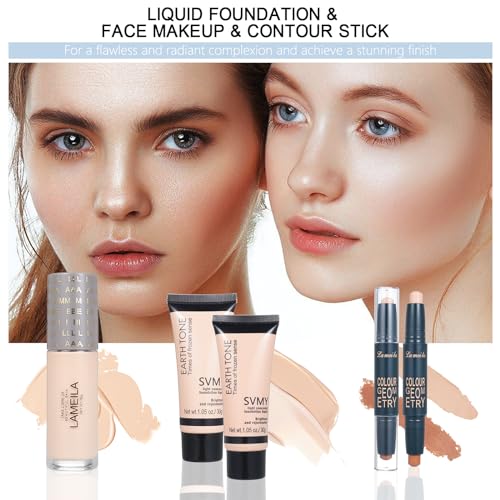 All in One Makeup Kit for Women with Eyeshadow, Lipstick & Eyebrow Pencil V50472