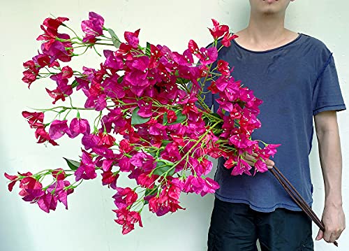 Artificial Flowers Silk Bougainvillea Branches 45" Fushia Mixed Pack of 4 L968
