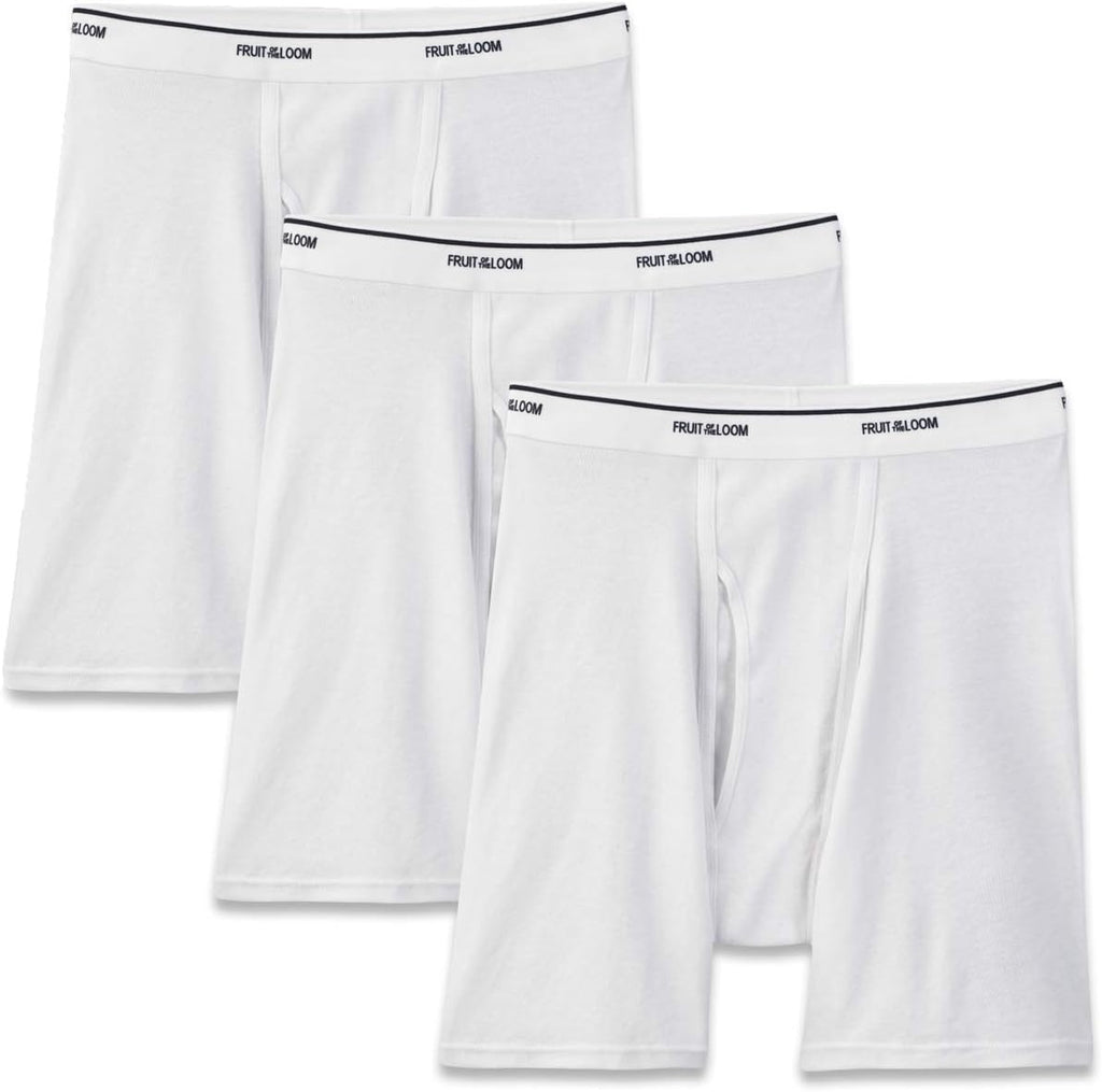 Fruit of the Loom Mens Coolzone White Boxer Briefs 3-Pack