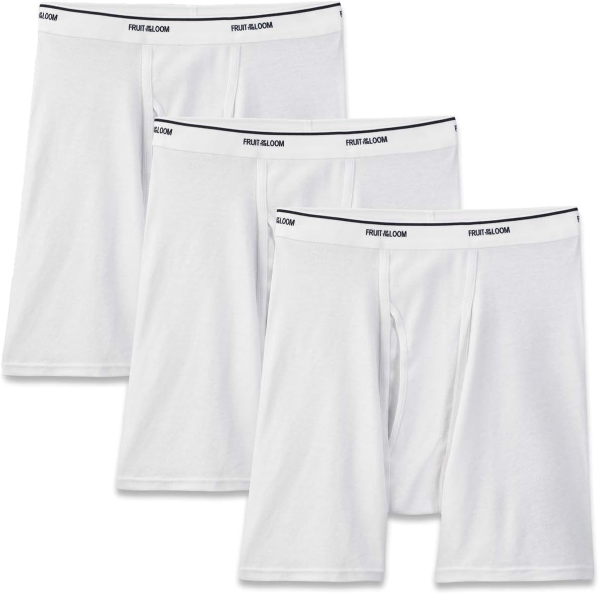 Fruit of the Loom Mens Coolzone White Boxer Briefs 3-Pack