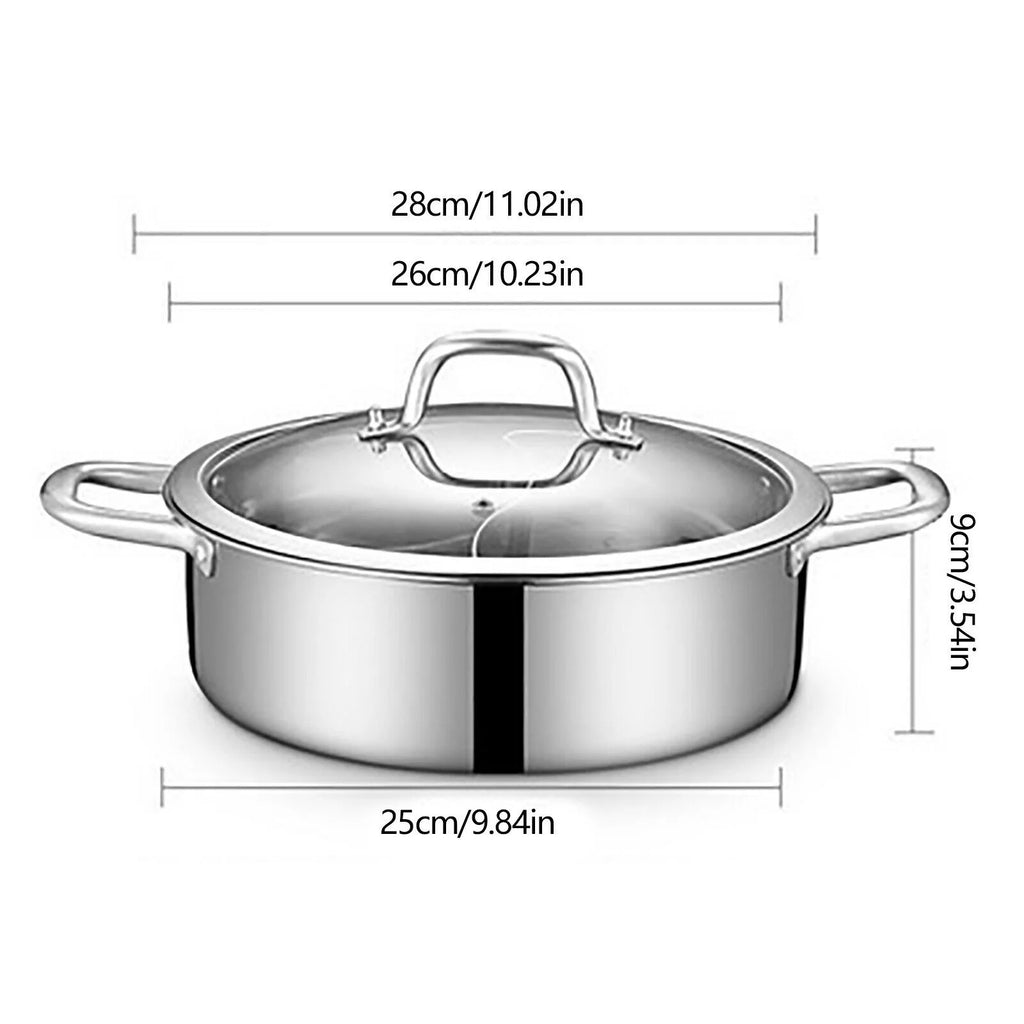 Stainless Steel Shabu Hot Pot for Induction & Gas Stove B9008