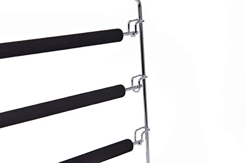 3 Pack Multi Pants Hangers, Heavy Duty Metal with Non-Slip Foam, Swivel Hook B2886