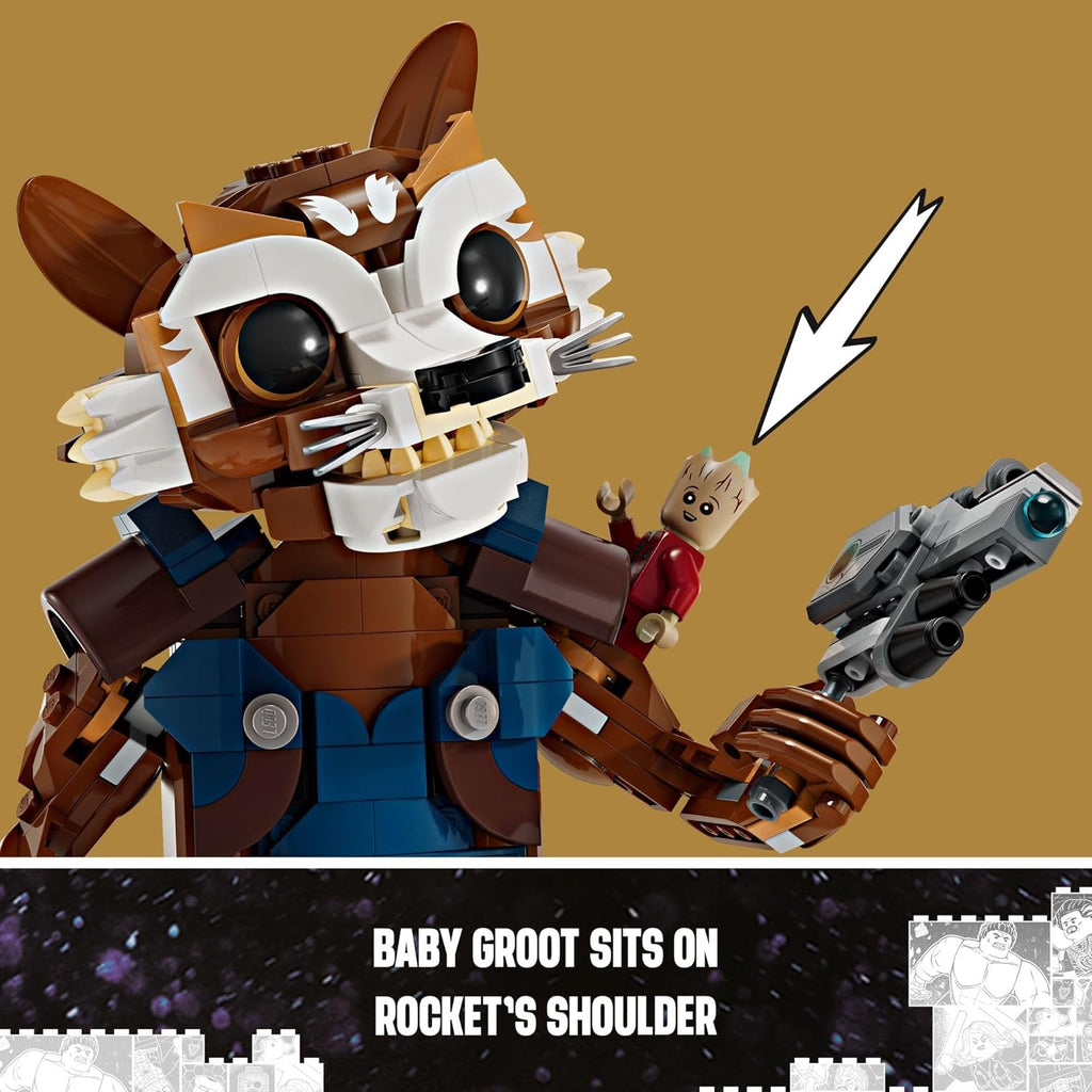 LEGO Marvel Rocket & Baby Groot Minifigure, Guardians of The Galaxy Toy, Ages 10+ V373