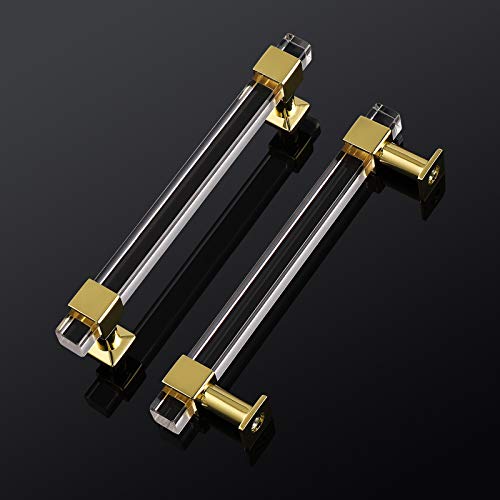 30 Pack Cabinet Pulls 5 Inch Hole Center Gold Acrylic Drawer Handles B672672