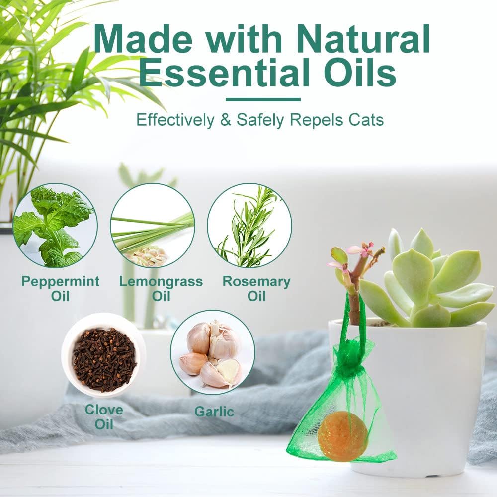 Natural Cat Repellent Outdoor Indoor Peppermint Oil Deterrent 10 Pack R8060