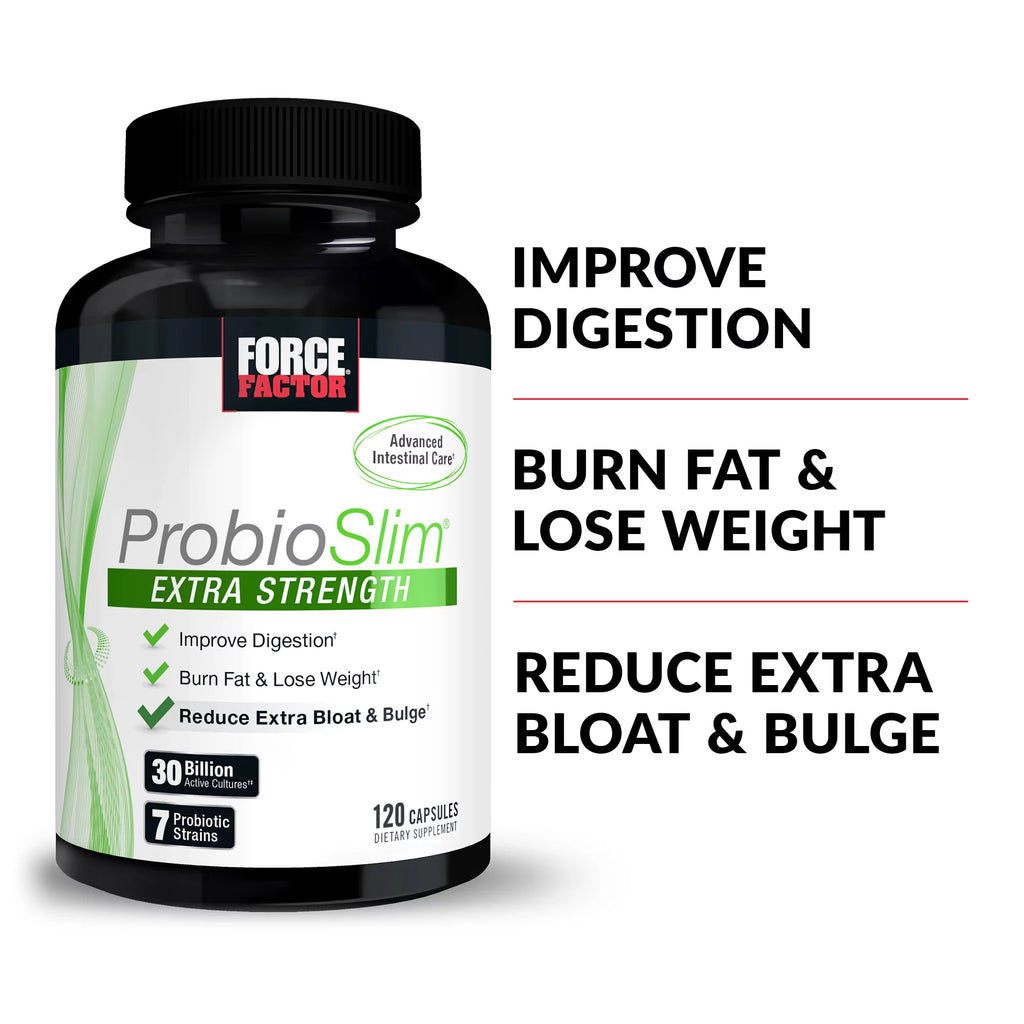 Force Factor ProbioSlim Extra Strength Probiotic Supplement, 120 Capsules W3740