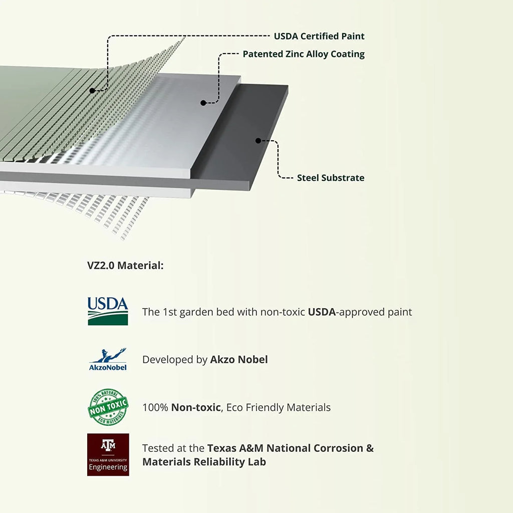 Vego Garden Cascading Metal Raised Garden Bed Kit, Olive Green Z15142