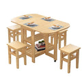 Foldable Kitchen Table, Extending Dining Table, Mobile Space Saving Drop Leaf Dinner Table with Wheels, for Small Room Apartment/Kitchen/Living Room/Bedroom, No Chairs