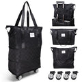 Suitcases With Wheels Expandable Foldable Luggage Bag, Detachable Rolling Duffle Bag With Wheels Carry-On Large Duffel Bag, Collapsible Rolling Travel Bag For Men Women Travel Or Business