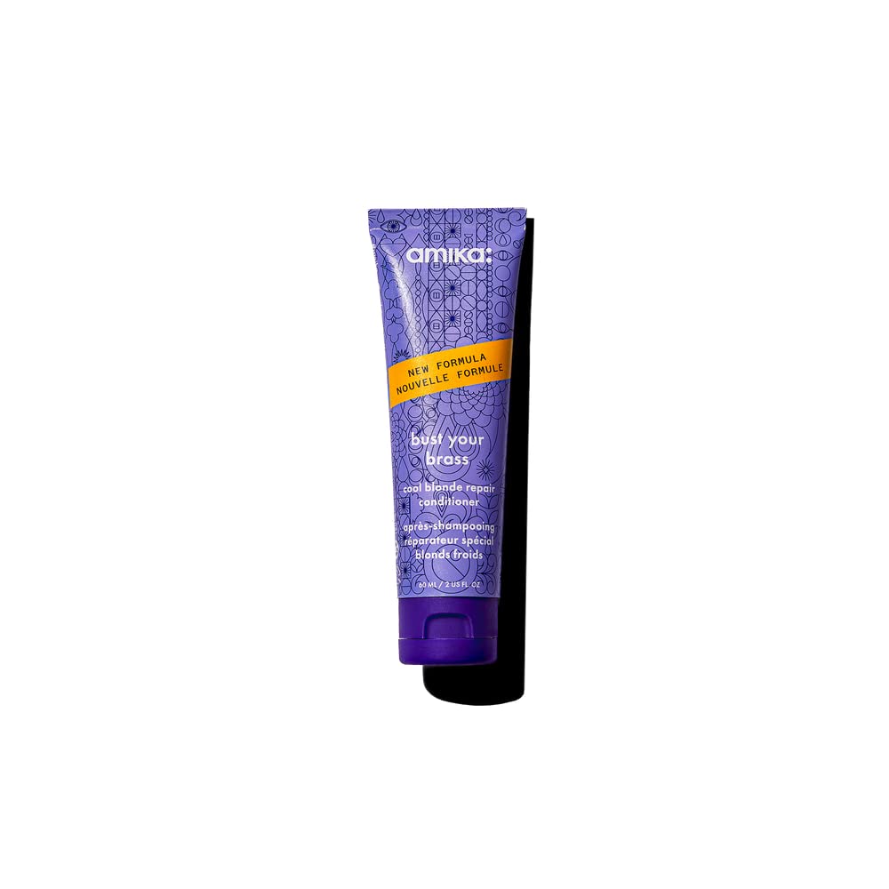 amika bust your brass cool blonde repair shampoo & conditioner, 275ml R784