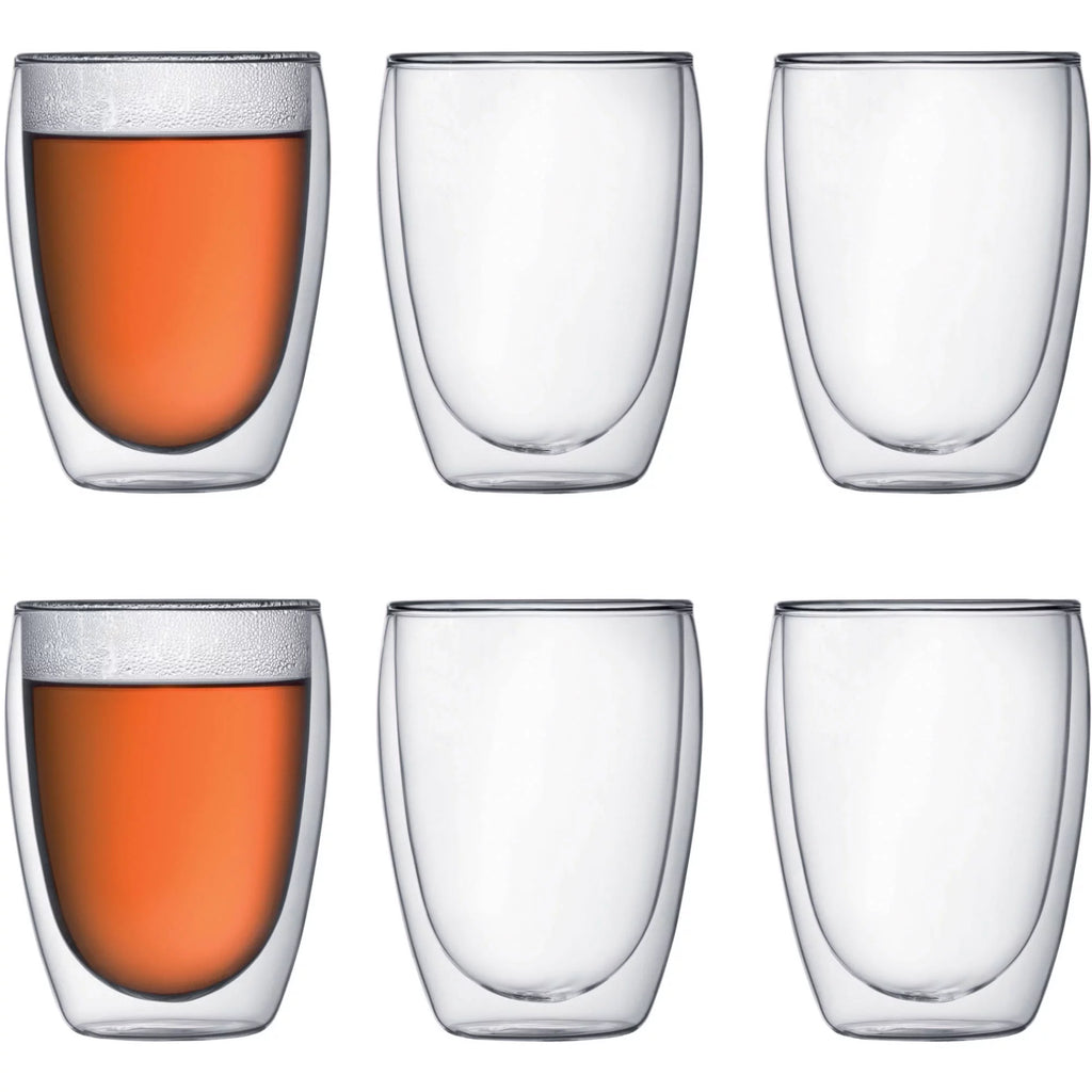 Bodum PAVINA Coffee Mug, Double-Wall, Clear, .35 L, 12 Ounces Each