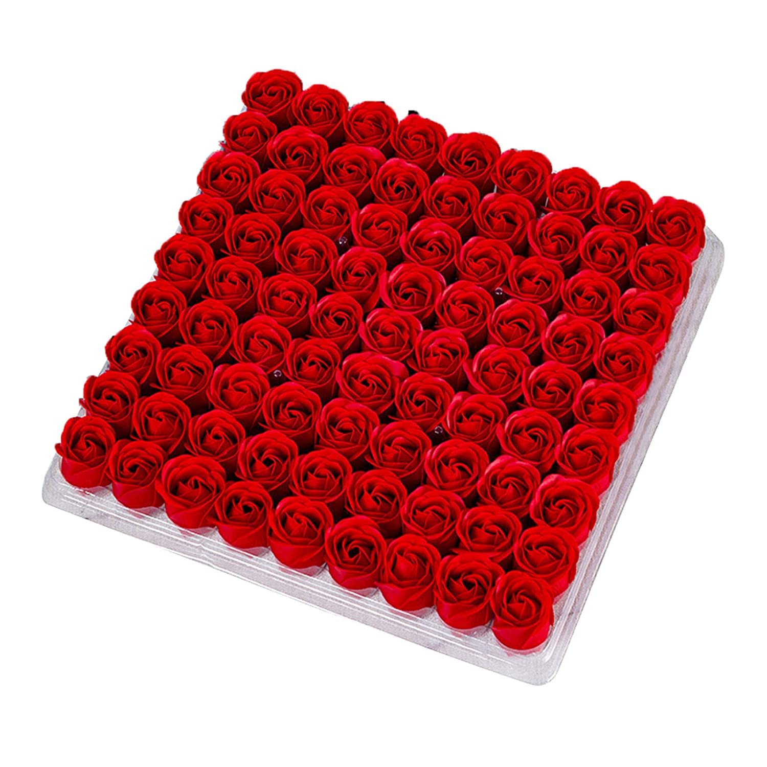 81Pcs Bath Soap Rose Flower,Scented Soap Rose Petals Body Soap for Valentine's Day, Wedding, Anniversary, Birthday, Mothers Day, Gifts for Her Red