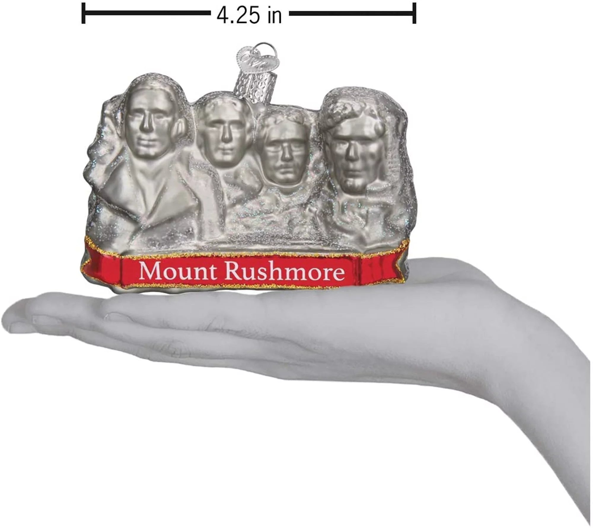 Old World Christmas Glass Blown Ornament Mount Rushmore with Gift Box Y537893