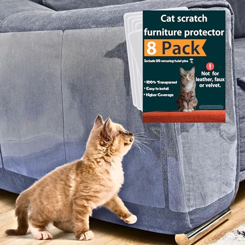 Cat Scratch Furniture Protector - 12 Pack, Cat Furniture Protector, Furniture Protectors from Cats, Cat Scratching Deterrent, Couch Guards for Cats, Couch Corner Protectors