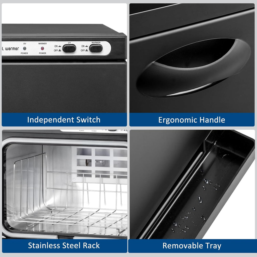 Black Aluminum Towel Warmer Cabinet for Salons & Spas F920198