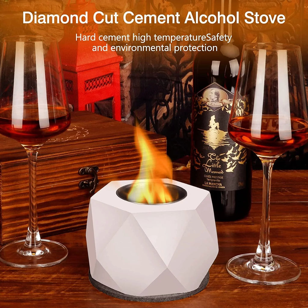 Concrete Tabletop Fire Pit Bowl Indoor Outdoor Portable D708697