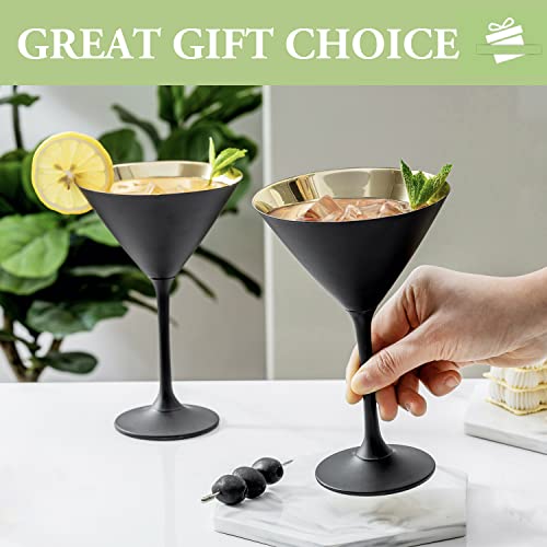 MyGift 8 oz Copper Tone Martini Glasses, Set of 2 X9381