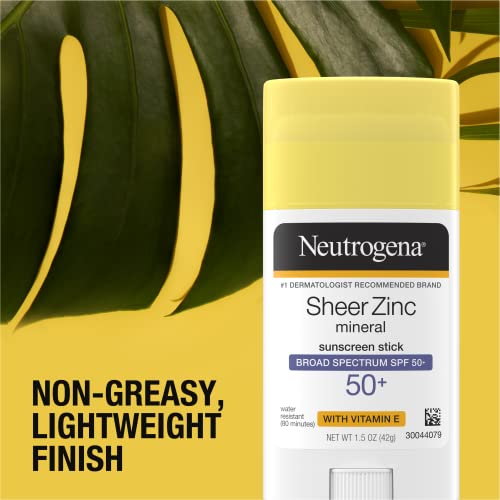 Neutrogena Sheer Zinc Oxide Mineral Sunscreen Lotion SPF 50, 3 fl. oz, Pack of 3 E505872