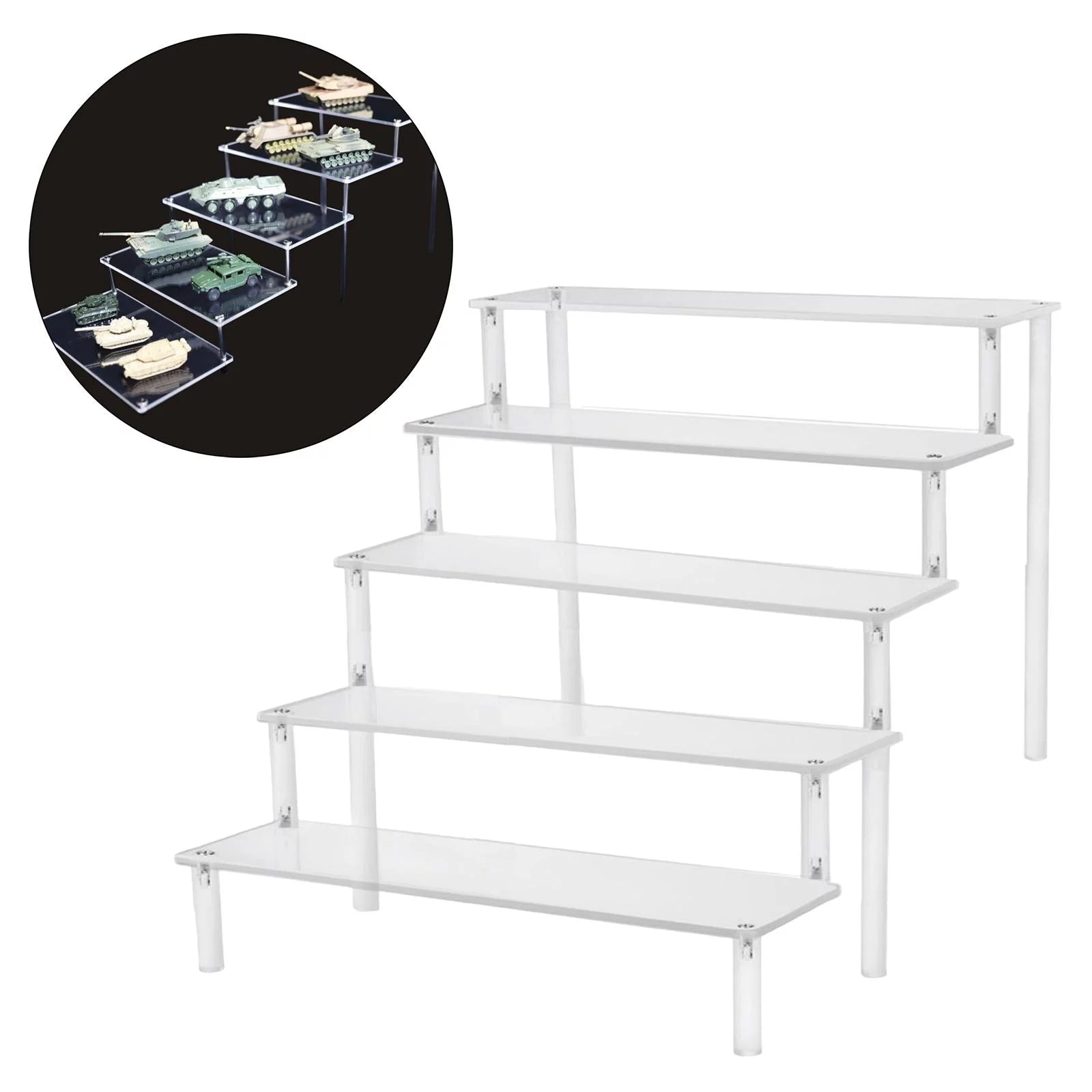 Transparent Acrylic Display Riser Shelf, 5 Tier E11517