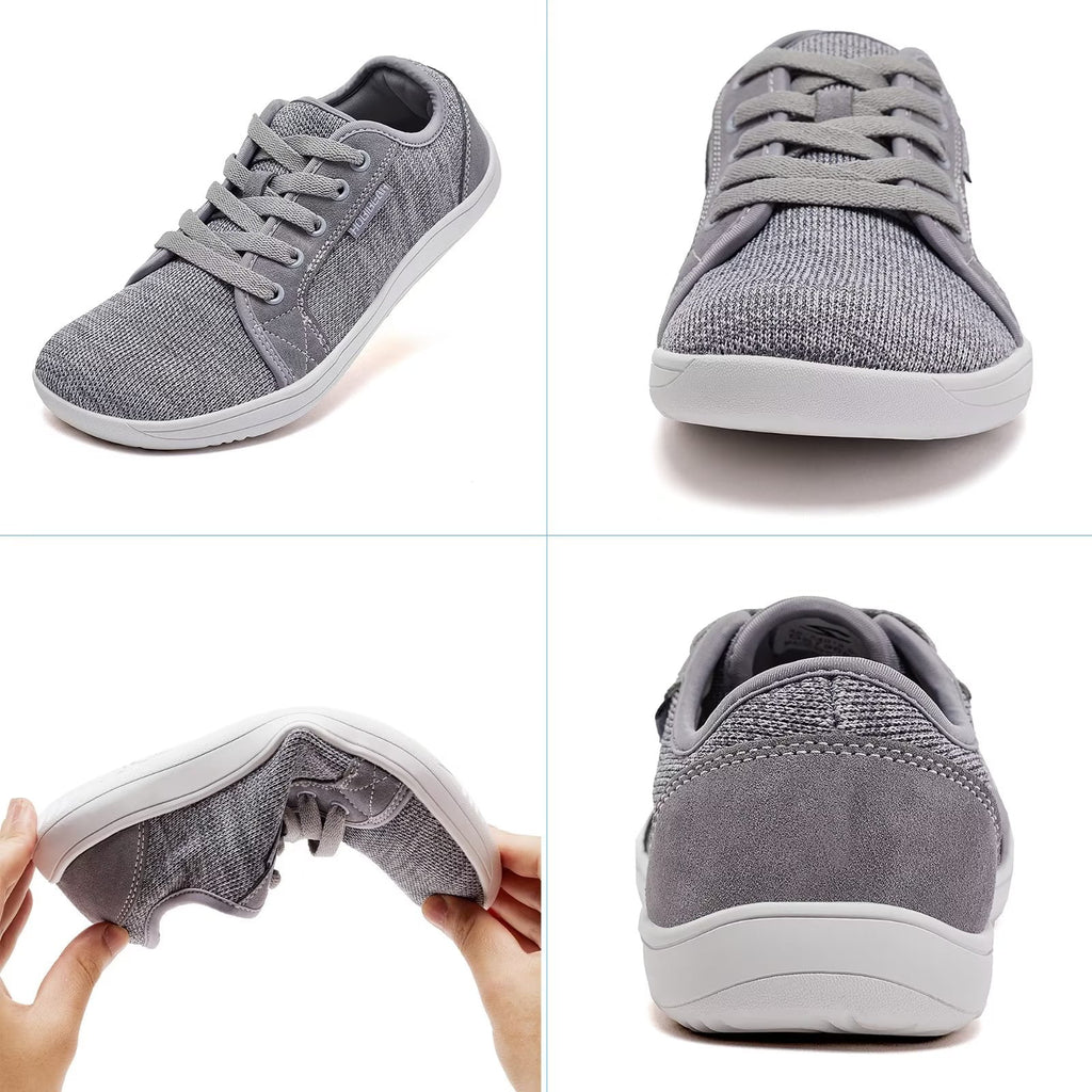 Hobibear Men's Wide Toe Box Barefoot Shoes Light Gray 8 L784736