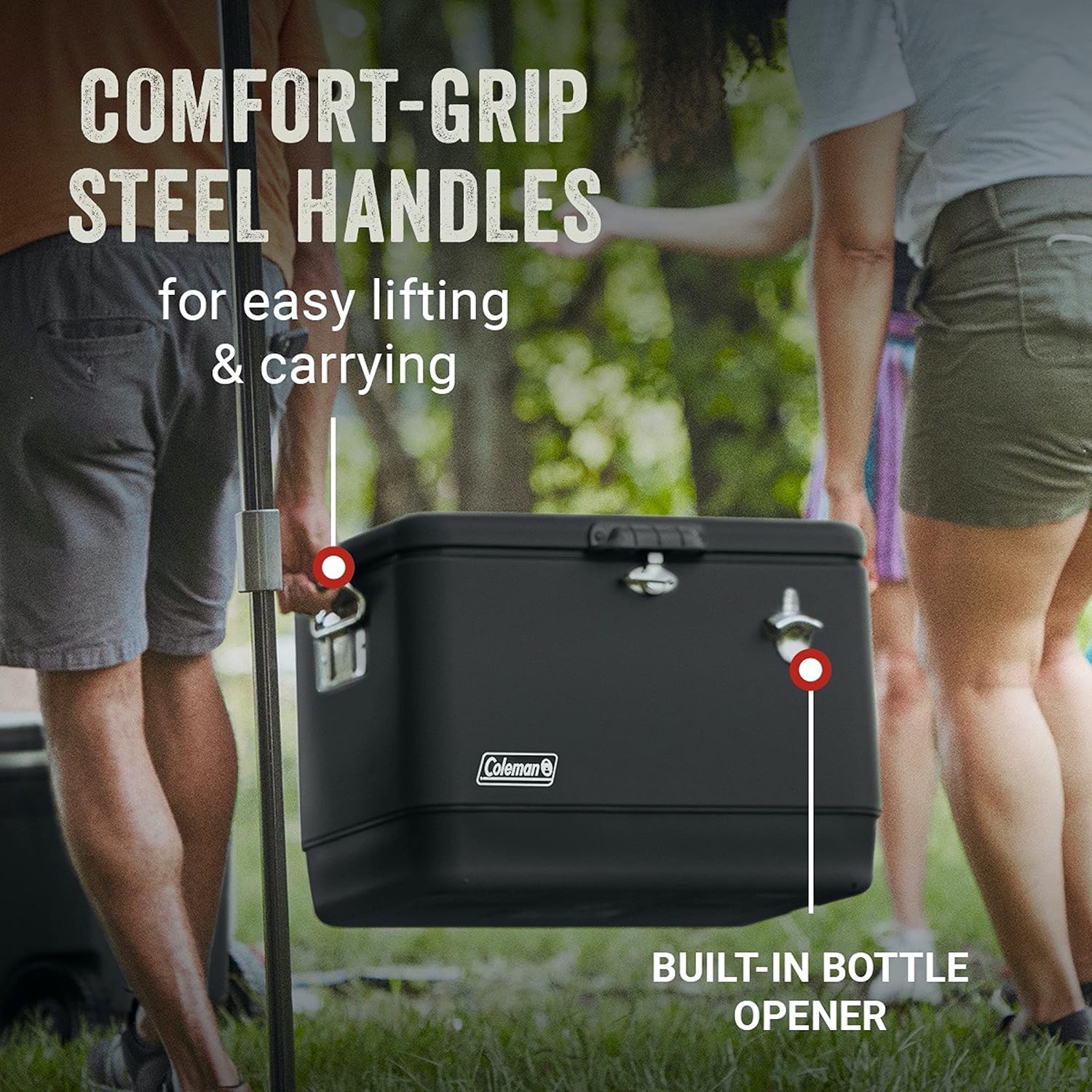 Coleman Steel-Belted 54-Quart Cooler for Camping, Insulated Portable Ice Chest I368