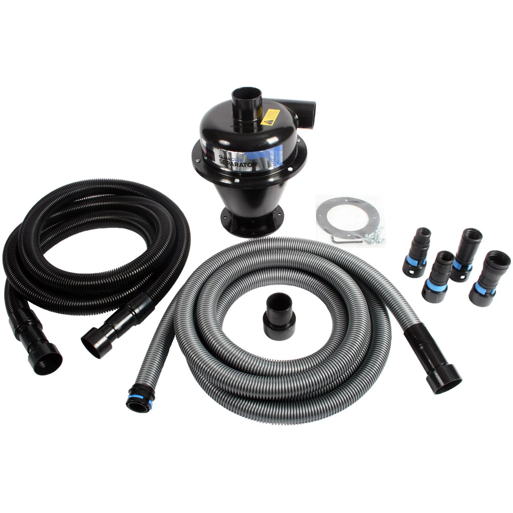 Quick Click Dust Collection Separator w/ 16 Ft Hose and Adapter Set