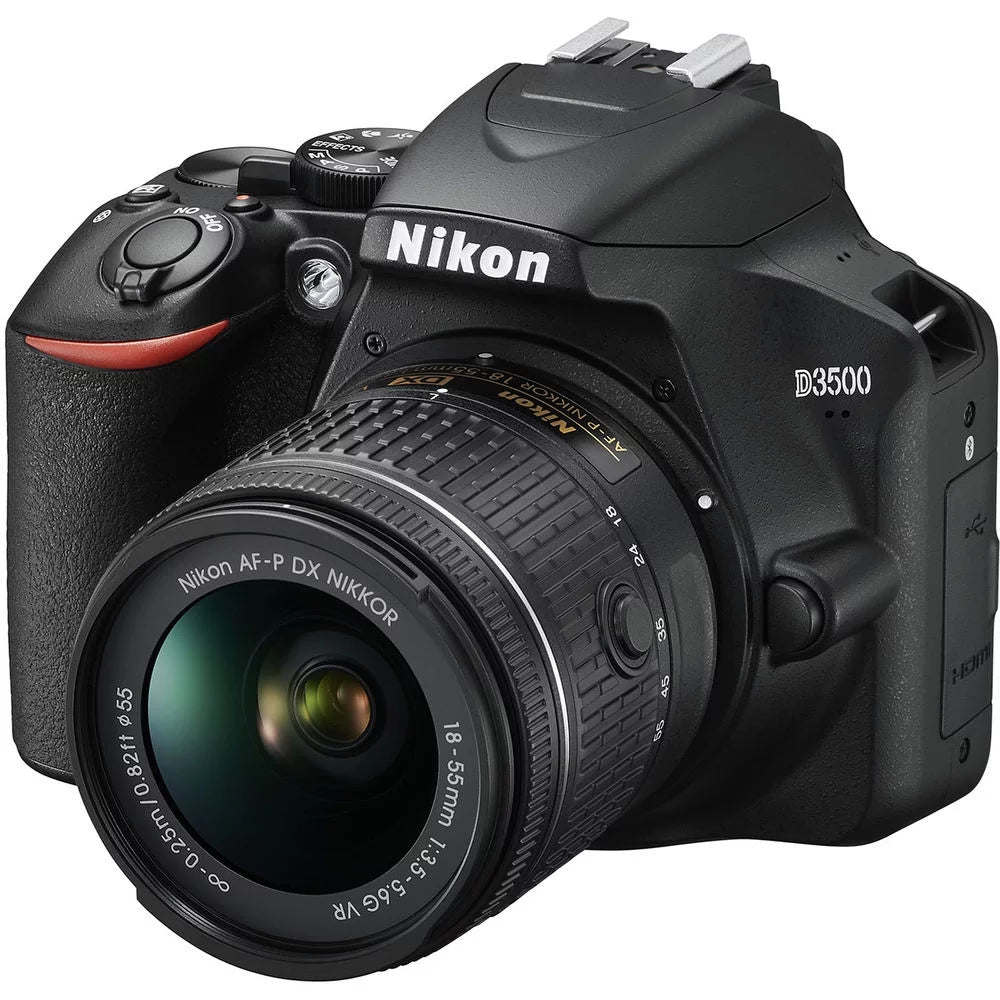 Nikon D3500 DSLR Camera with 18-55mm Lens, 64GB Card, 2 Batteries, Case & Software Q678