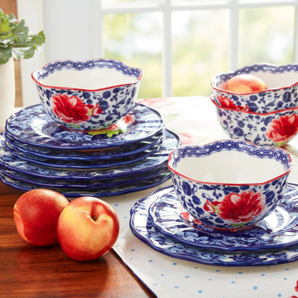 The Pioneer Woman Heritage Floral 12-Piece Stoneware Dinnerware Set G133