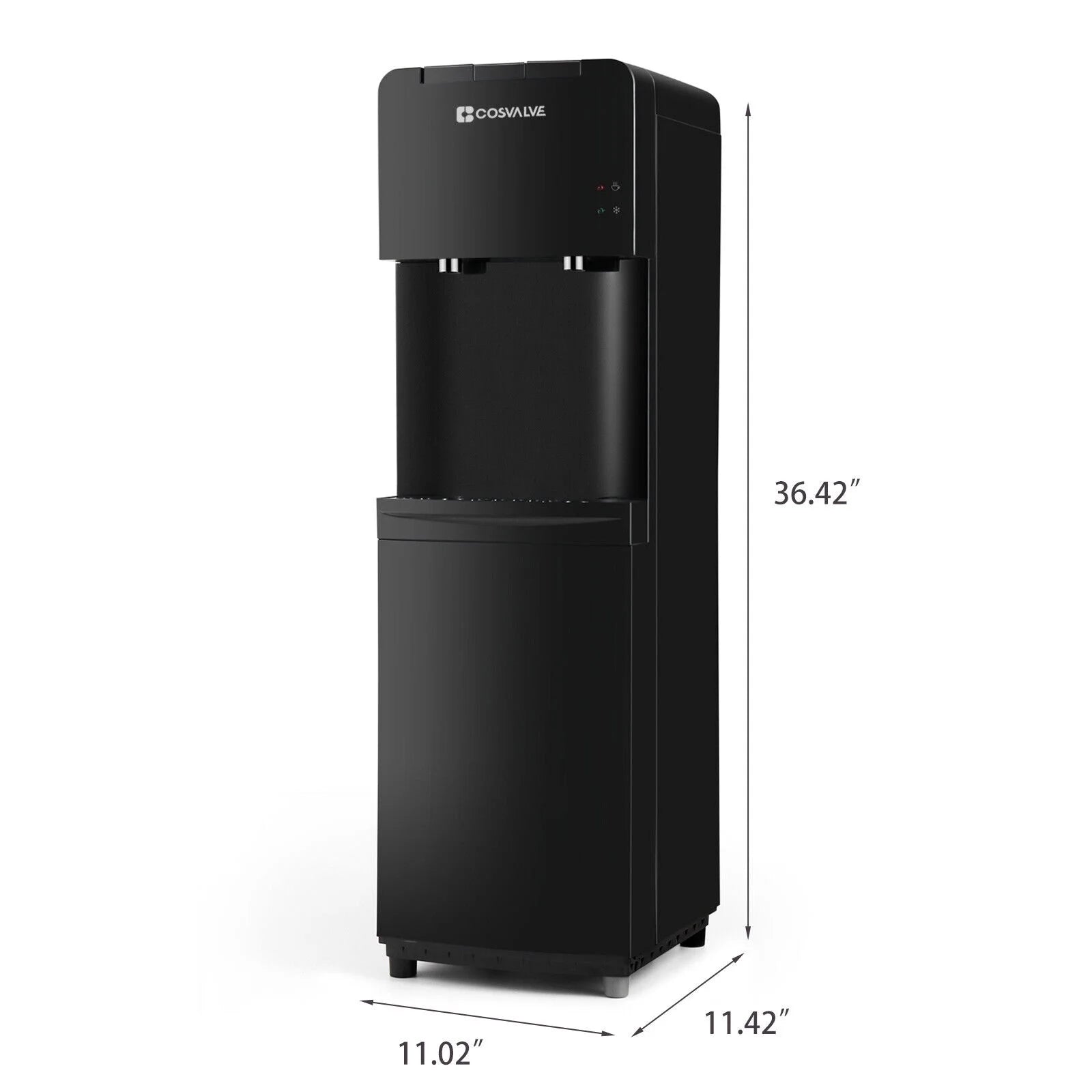 COSVALVE 5 Gallon Hot Cold Water Dispenser Cooler with Child Safety Lock, Black A528410