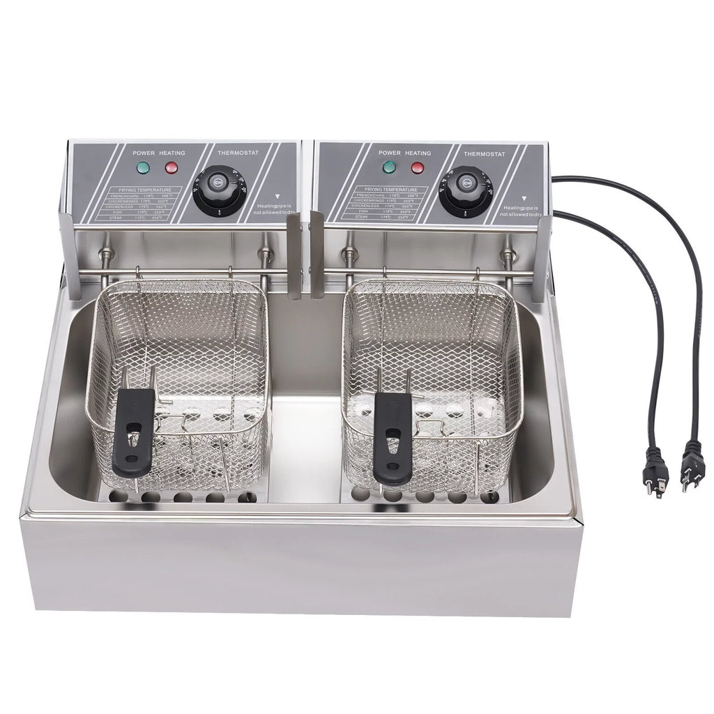Miumaeov Churros Machine Manual Stainless Steel Vertical Sausage Stuffer with 12L Fryer G5601