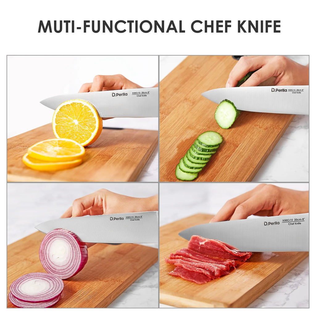 Knife Set 14 Pieces High Carbon Stainless Steel with Acrylic Stand D5033