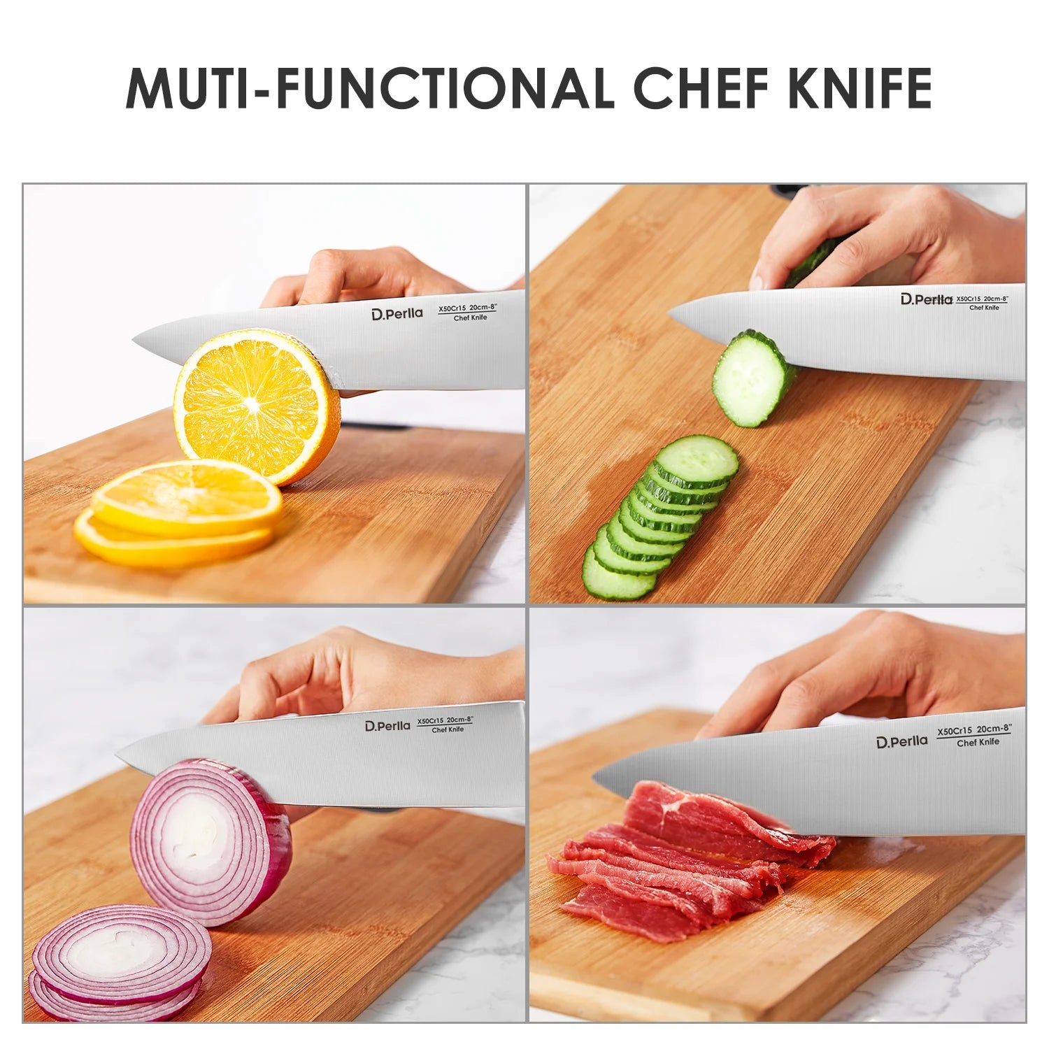 Knife Set 14 Pieces High Carbon Stainless Steel with Acrylic Stand D5033