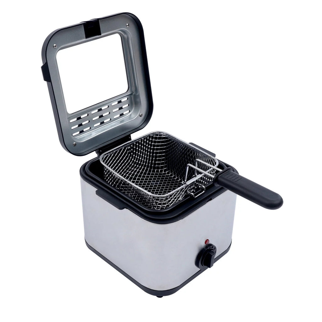 1KW Stainless-Steel 2.5L Electric Deep Fryer, Adjustable Temperature X8513