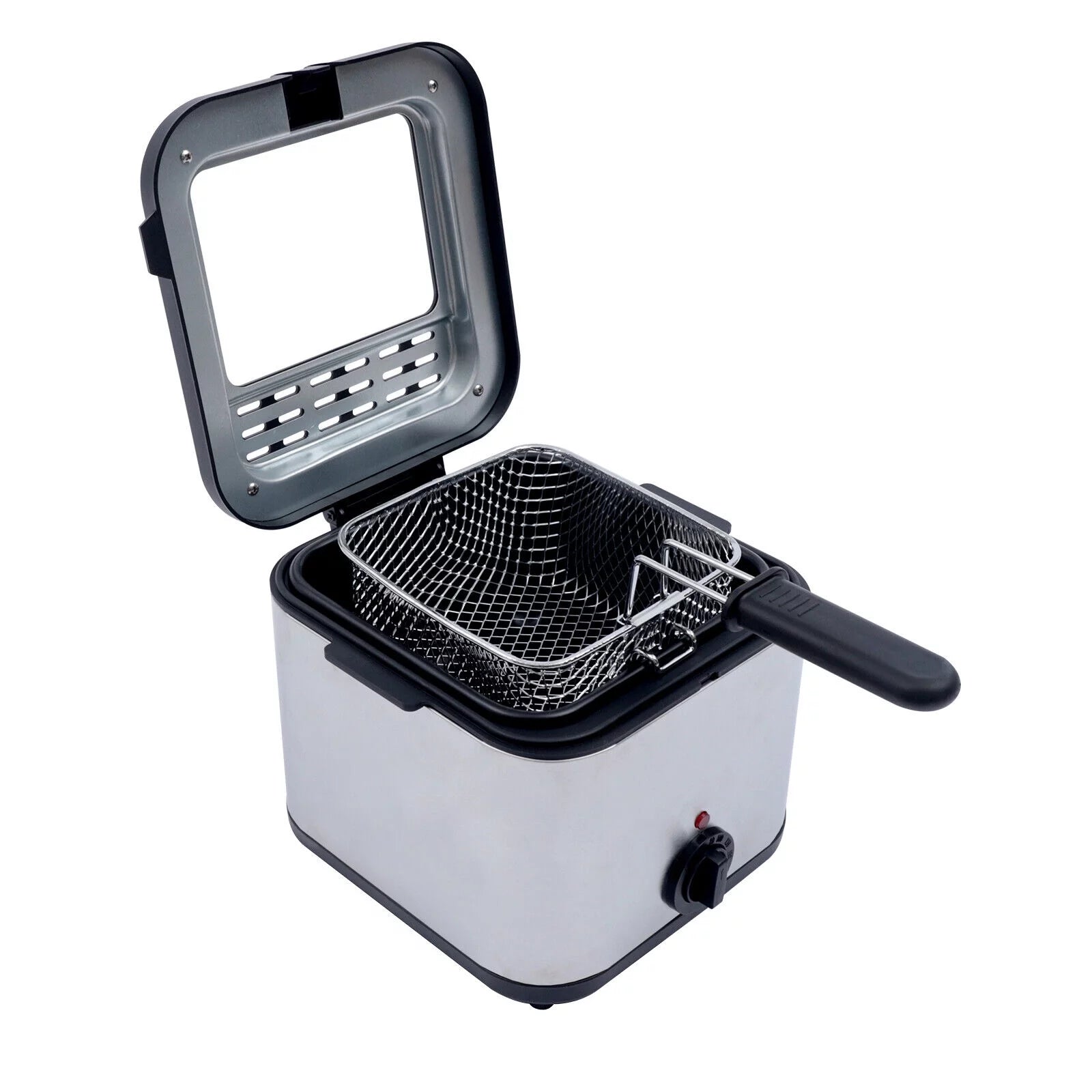 1KW Stainless-Steel 2.5L Electric Deep Fryer, Adjustable Temperature X8513