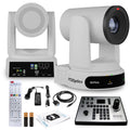 PTZOptics Move 4K SDI/HDMI/USB/IP PTZ Camera with 30x Optical Zoom (White) (PT30X-4K-WH-G3) + PTZOptics PT-JOY-G4 Joystick Controller