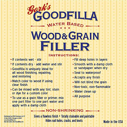 Water-Based Wood & Grain Filler - Neutral Base - 1 Quart by Goodfilla B198625