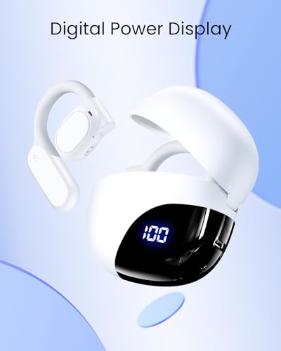 TAGRY Open Ear Headphones Wireless Earbuds Bluetooth 5.3 IPX7 White D890821