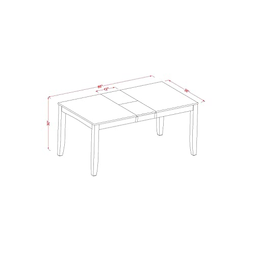 East West Furniture Lynfield 5 Piece Modern Dining Set with Wooden Table and 4 Linen Chairs J6240