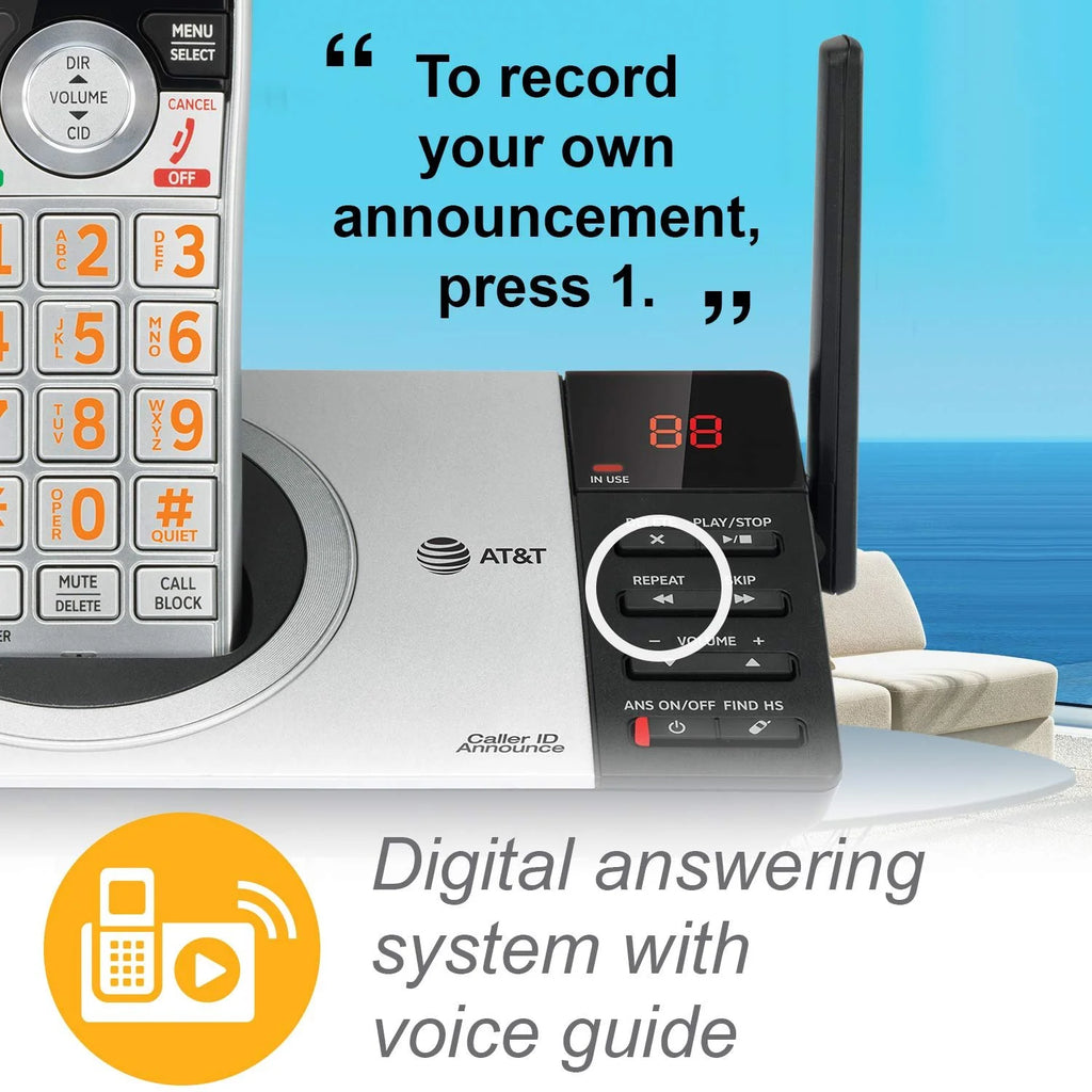 AT&T CL82407 DECT 6.0 Expandable Answering System with 4 Handsets I73883